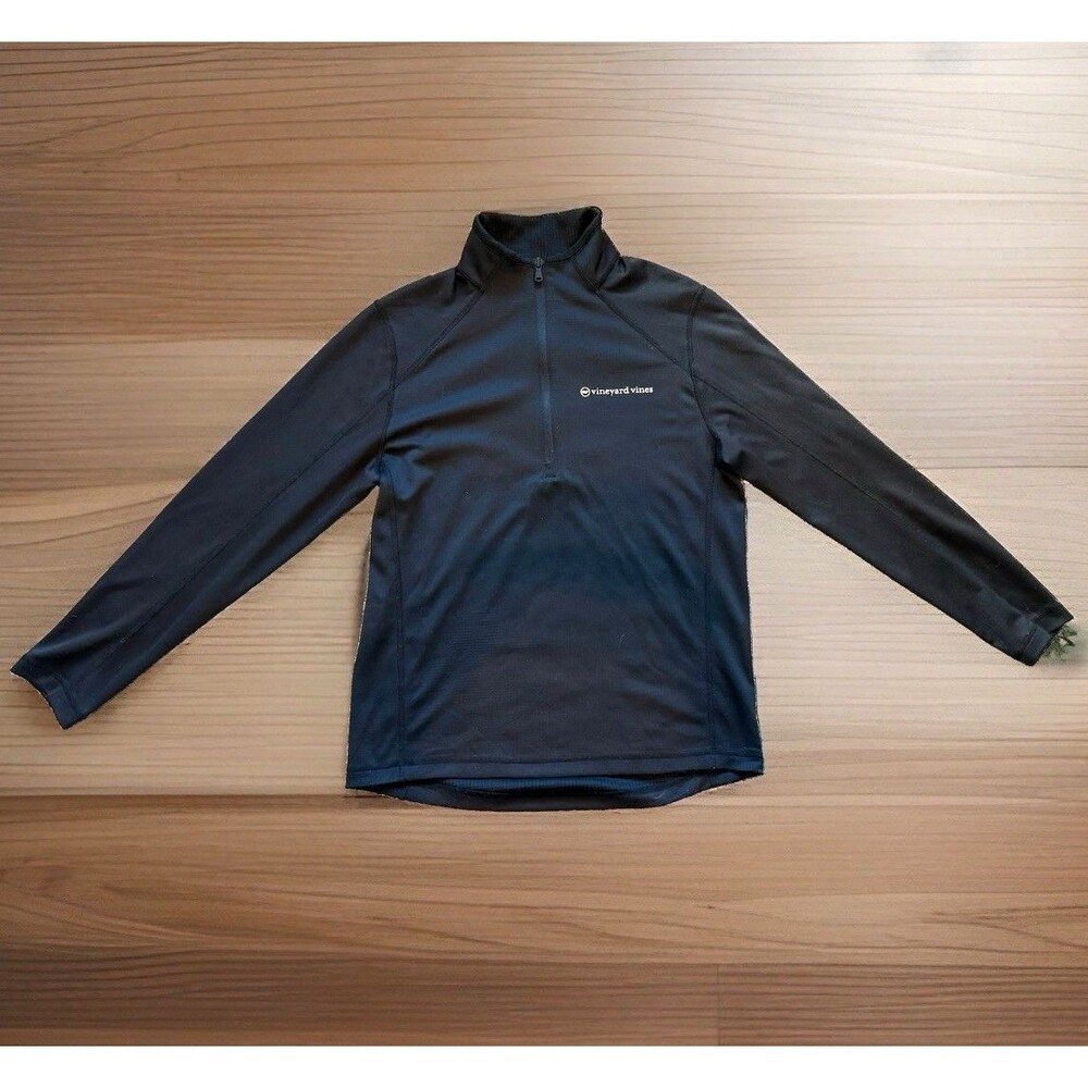 Vineyard Vines Mens Small Pullover Sankaty 1/4 Quarter Zip Performance Black